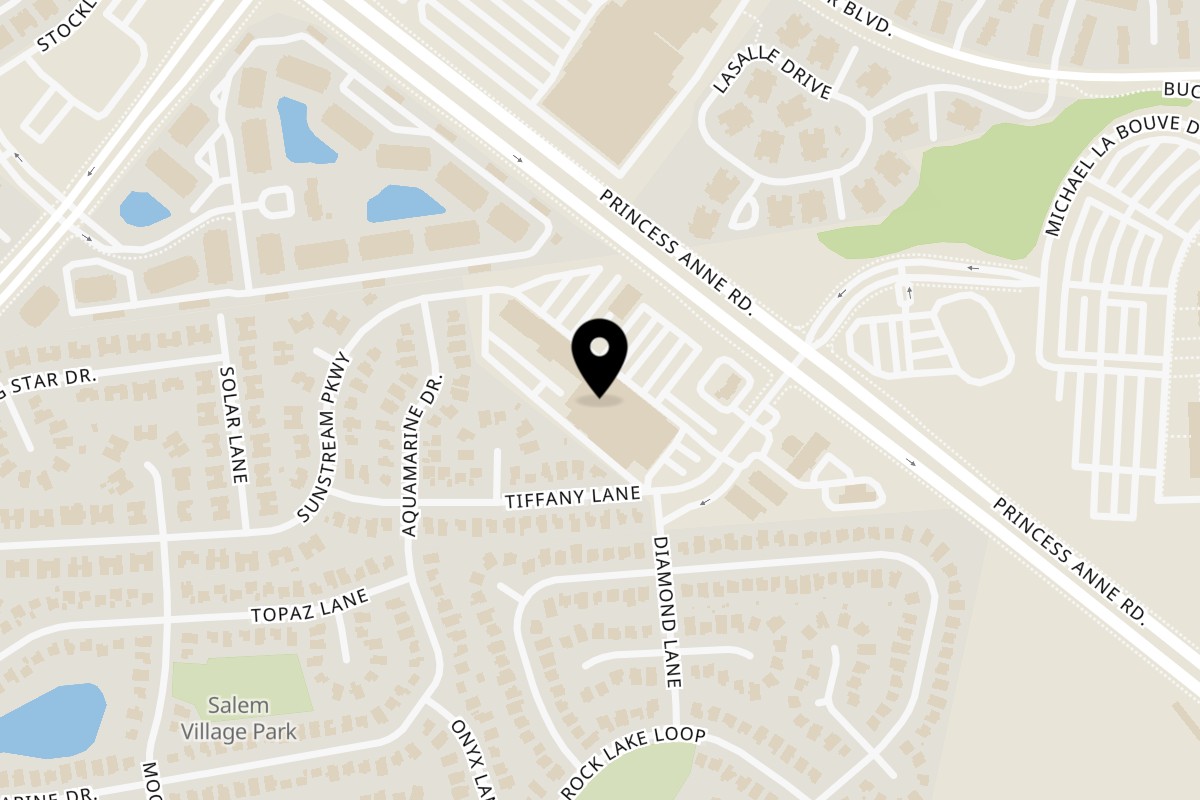 Map showing the location of Glenda’s Bulalohan on 3809 Princess Anne Rd in Virginia Beach
